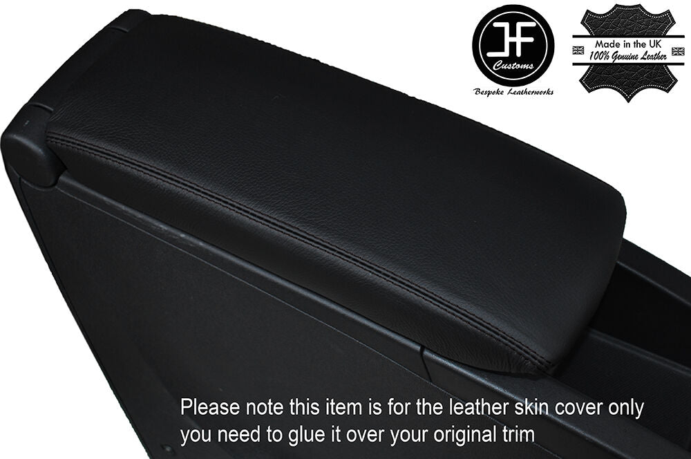 BLACK STITCH ARMREST LID LEATHER COVER FITS RENAULT SCENIC GRAND SCENIC 09-15