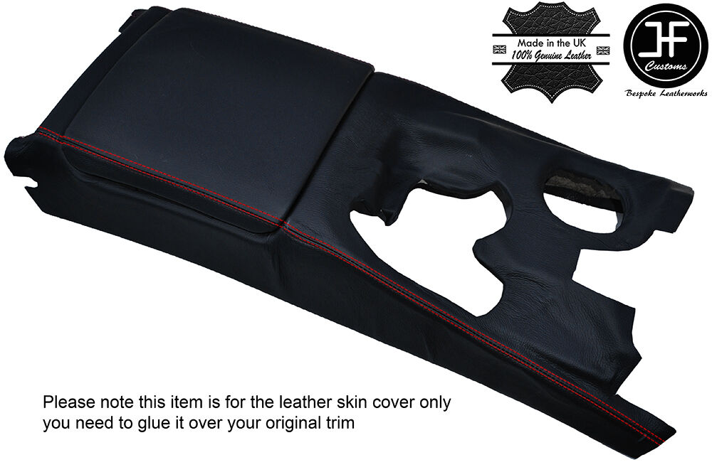 RED STITCH CENTRE CONSOLE & ARMREST LEATHER COVERS FITS DODGE VIPER 2003-2010