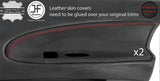 RED STITCH 2X DOOR CARD INSERT LEATHER COVER FITS HONDA PRELUDE MK4 1992-1996