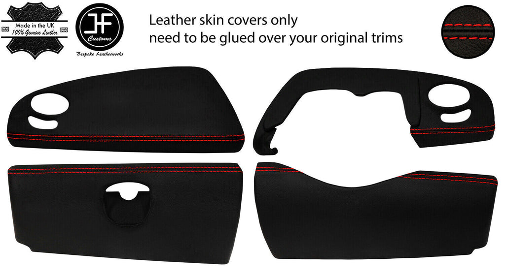 RED STITCH 4 PIECE DASHBOARD TRIM KIT LEATHER COVER FOR SMART ROADSTER 452