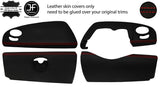 RED STITCH 4 PIECE DASHBOARD TRIM KIT LEATHER COVER FOR SMART ROADSTER 452