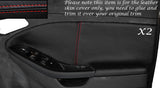 RED STITCH 2X FRONT DOOR CARD TRIM SKIN COVERS FITS FORD FOCUS MK3 11-14 5DR