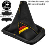 GERMAN FLAG YELLOW STITCH LEATHER GEAR GAITER FITS VW GOLF MK4 GTi GLi R32 98-05