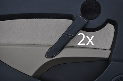 white stitch FITS PROTON GEN2  2X DOOR HANDLE LEATHER COVERS CUSTOM NEW