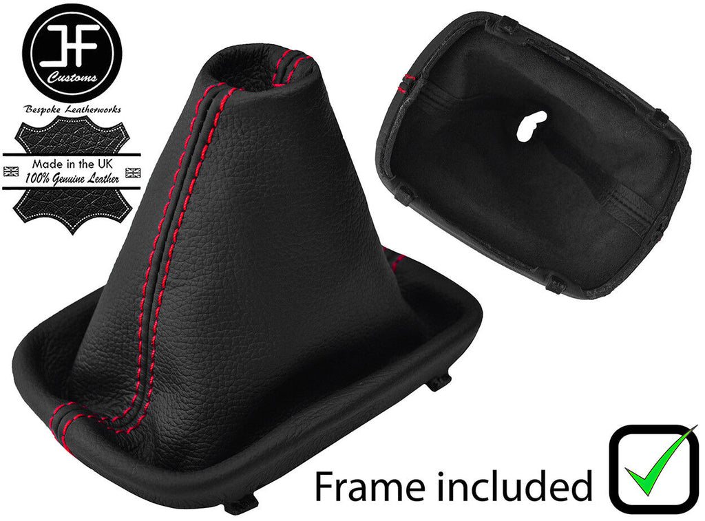 RED STITCH LEATHER MANUAL GEAR GAITER+PLASTIC FRAME FOR AUDI A6 C5 1997-2004