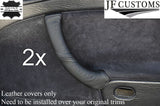 black stitch FITS SAAB 900 900I 93 9-3 2X LEATHER DOOR HANDLE COVERS CUSTOM NEW