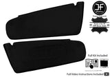 BLACK CROSS STITCH 2X SUN VISOR LEATHER COVERS FOR PORSCHE CARRERA 911 997