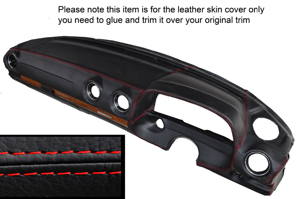 RED STITCH DASH DASHBOARD LEATHER SKIN COVER FITS MERCEDES W123 1978-1985