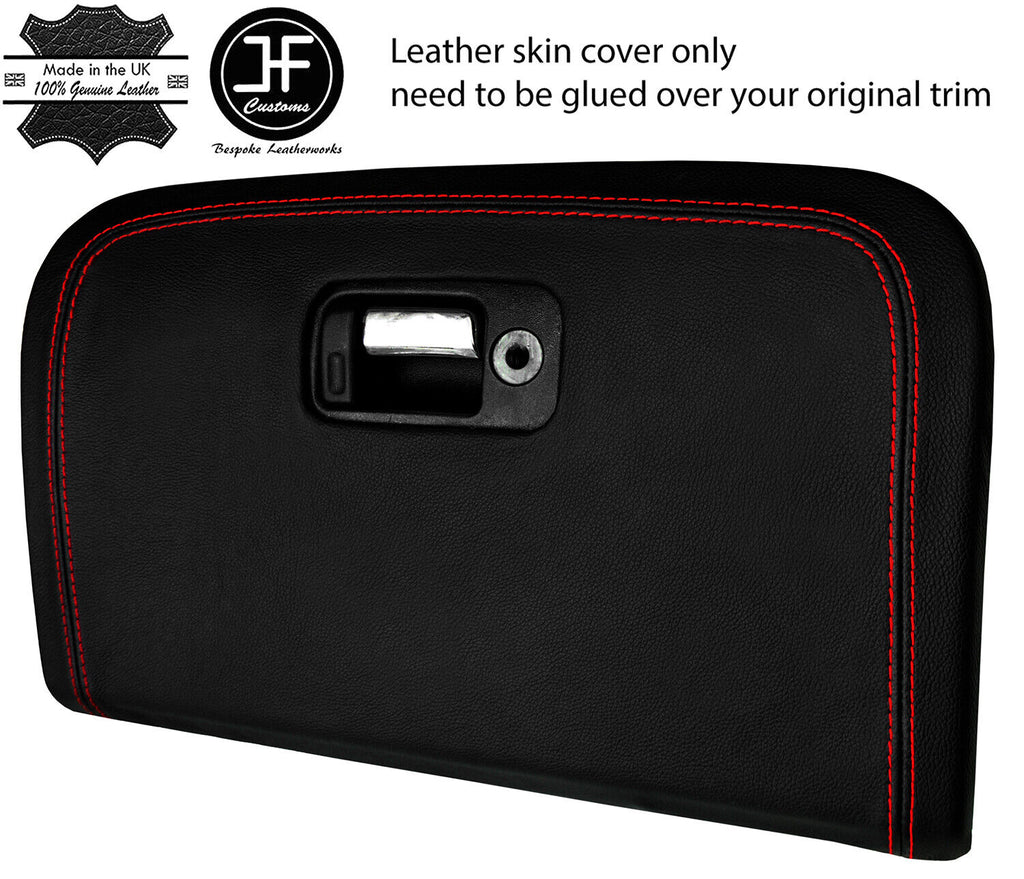 RED STITCH LEATHER GLOVE BOX LID LEATHER COVER FOR JAGUAR X-TYPE 2001-2009