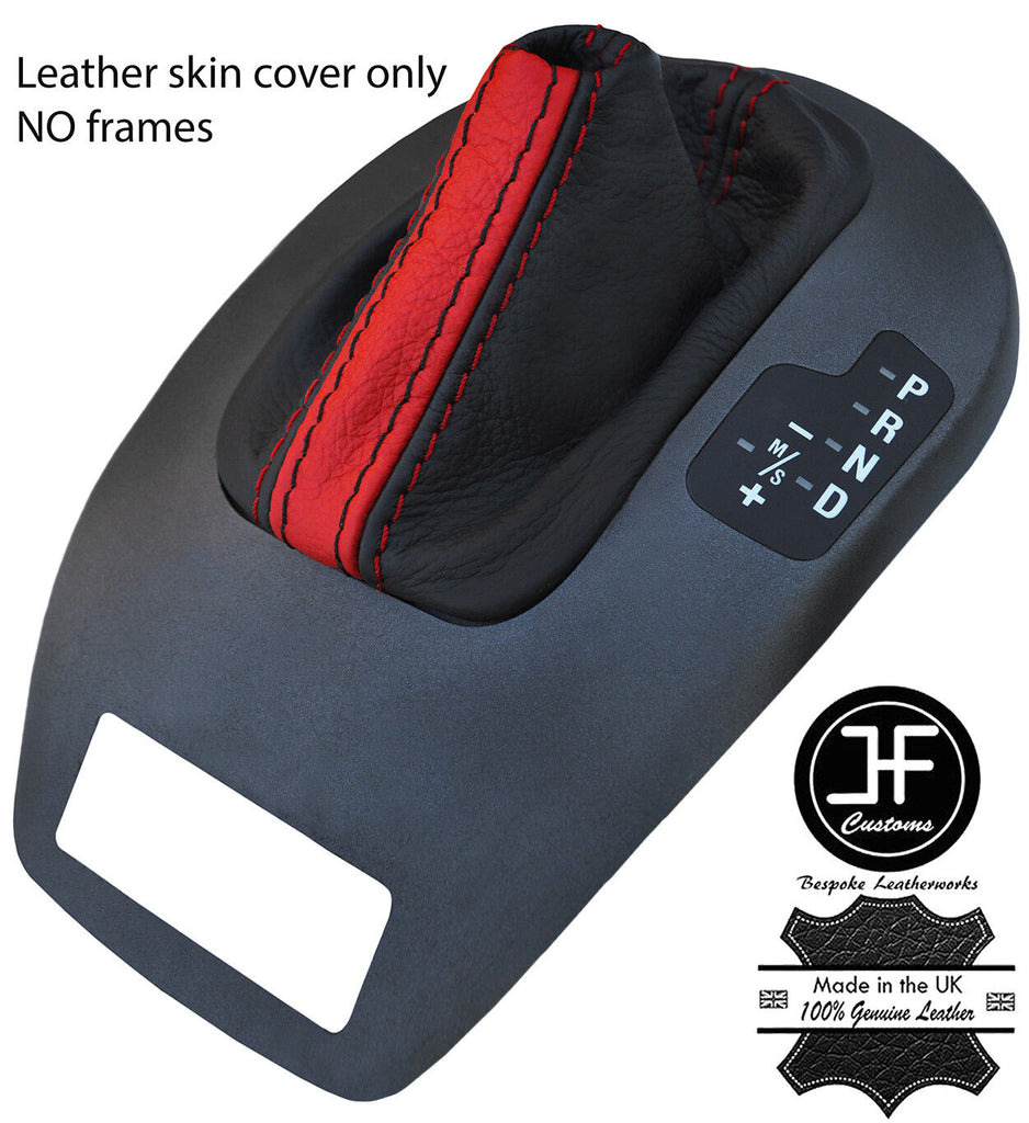 BLACK RED STRIPE TOP GRAIN LTHR AUTOMATC GEAR GAITER FOR BMW Z4 E85 E86 02-08