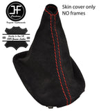 RED  STITCH REAL SUEDE GEAR GAITER FITS TOYOTA AYGO CITROEN C1 PEUGEOT 107
