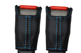 BLUE STITCH FITS TOYOTA SUPRA MK3 86-93 2X FRONT SEAT BELT STALK LEATHER COVERS