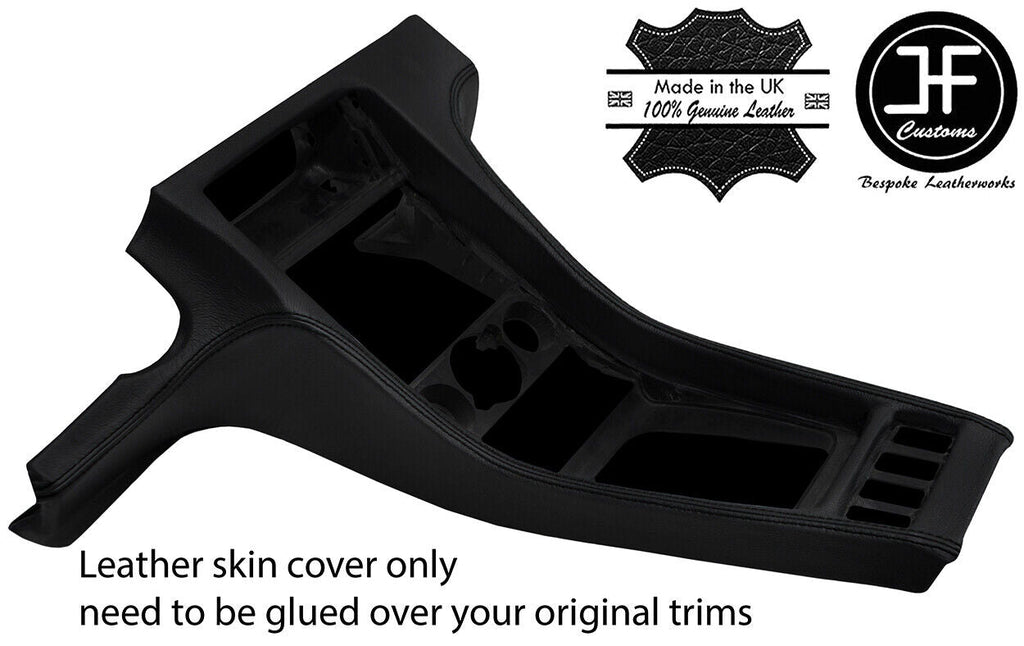 BLACK LEATHER CENTER CONSOLE REAL LEATHER COVER FITS PORSCHE 928 90-95 STYLE 2