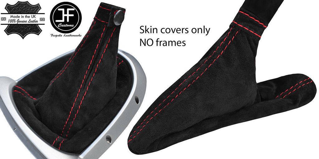 RED STITCH REAL SUEDE MANUAL GEAR & HANDBRAKE GAITER FITS ALFA ROMEO GT 03-10