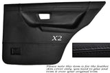 BLACK STITCH 2X REAR DOOR CARD SKIN COVERS FITS VW GOLF MK2 II JETTA 83-92 5DR