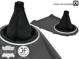 BLACK STITCH TOP GRAIN LEATHER GEAR GAITER FITS HYUNDAI TIBURON COUPE 02-08 JF2