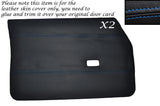 BLUE STITCH 2X FRONT DOOR CARDS LEATHER SKIN COVERS FITS FORD CORTINA MK4 MK5
