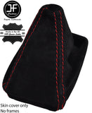 RED STITCHING REAL SUEDE MANUAL GEAR GAITER FITS MERCEDES SLK R170 1996-2004