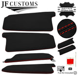 RED CROSS STITCH LEATHER 2X SUN VISOR COVERS FOR PEUGEOT 405 87-97 CUSTOM NEW