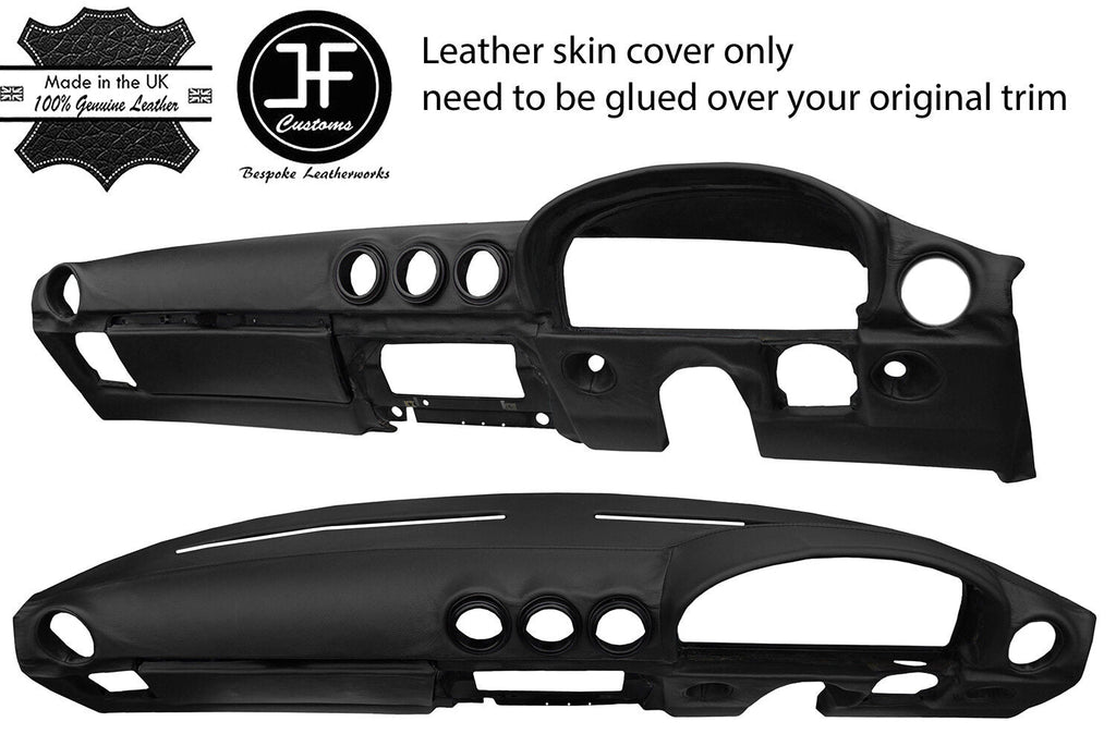 BLACK DASH DASHBOARD REAL LEATHER COVER FITS MERCEDES SL C107 R107 1971-1989