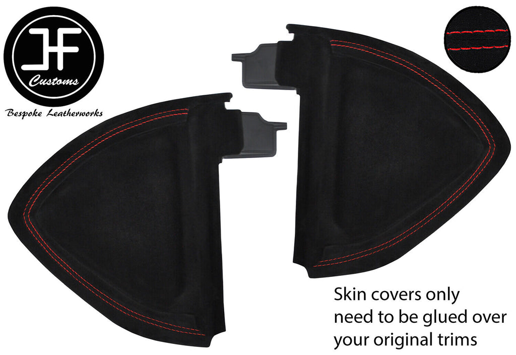 RED STITCH 2X END DASH SIDE TRIM SUEDE COVER FOR SMART FORTWO 451 2007-2014