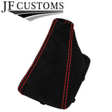 RED STITCH SUEDE MANUAL GEAR GAITER +PLASTIC FRAME FITS AUDI A4 B7 2005-2008