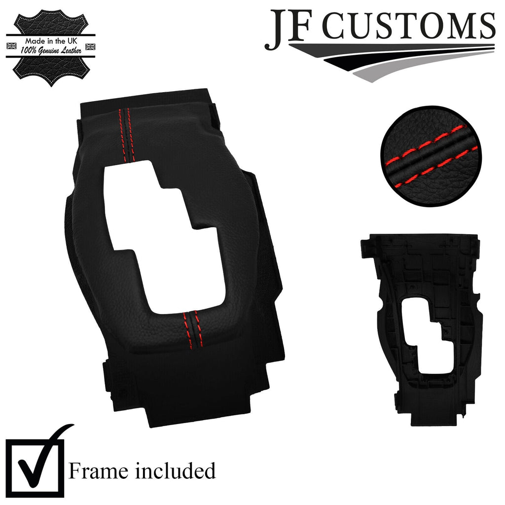 RED STITCH AUTO AUTOMATIC GEAR SURROUND COVER+FRAME FOR NISSAN GTR R35 17-21