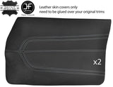 GREY STITCH 2X FRONT DOOR CARDS LEATHER COVERS FITS FORD CORTINA MK3 70-76