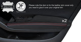 RED STITCH 2X FRONT DOOR ARMREST LEATHER COVER FITS AUDI A5 SPORTBACK 4 DOOR