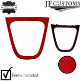 D RED ITALIAN LEATHER GEAR SURROUND COVER + FRAME FOR TOYOTA AURIS 2007-2011