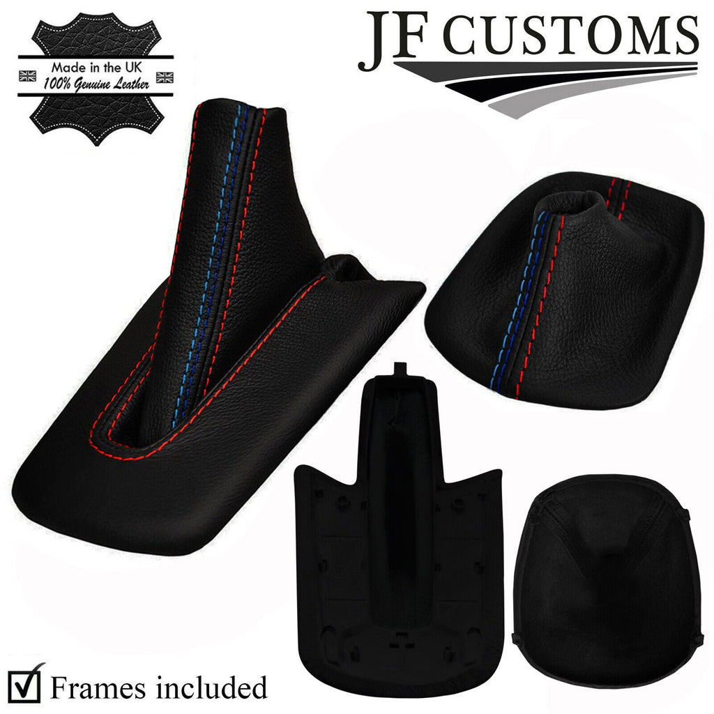TRI STITCH LEATHER GEAR HANDBRAKE GAITER+PLASTIC FRAME FOR BMW Z4 E85 E86 02-08