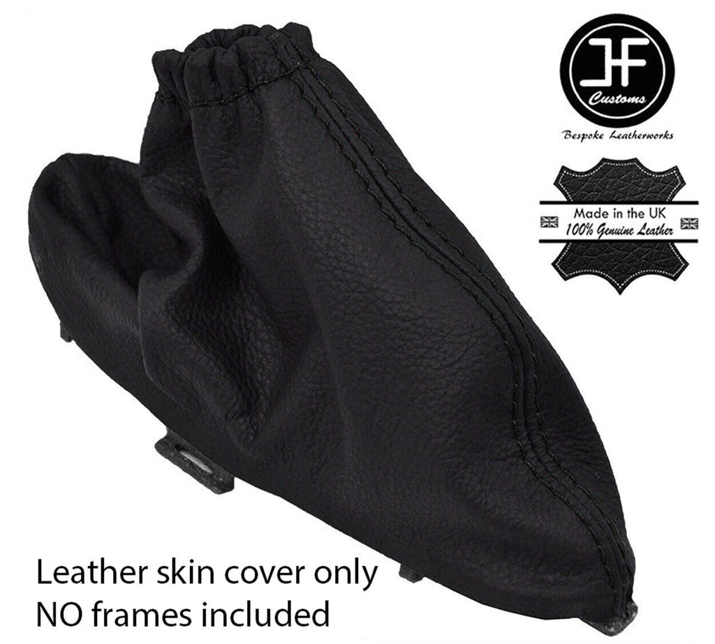 BLACK STITCHING FOR JAGUAR X TYPE 2001-2009 LEATHER HANDBRAKE GAITER COVER