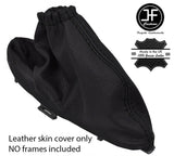 BLACK STITCHING FOR JAGUAR X TYPE 2001-2009 LEATHER HANDBRAKE GAITER COVER