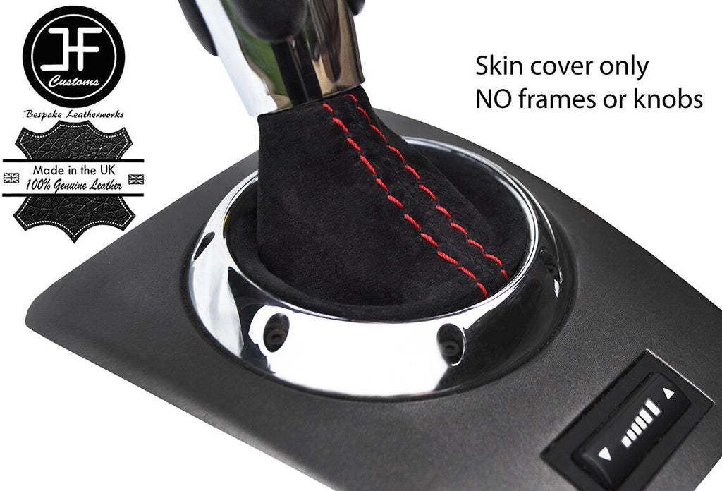 RED STITCHING REAL SUEDE SMG GEAR GAITER FITS BMW 3 SERIES E46 SMG 98-05
