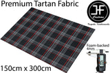 PREMIUM AUTOMOTIVE RED TARTAN FOAM BACKED 4MM FABRIC 150cm x 300cm UPHOLSTERY