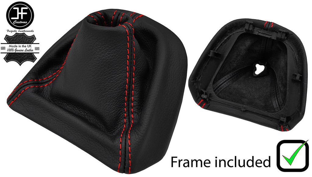 RED STITCH LEATHER GEAR GAITER+PLASTIC FRAME FOR PORSCHE BOXSTER 987 04-11