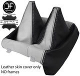 BLACK & WHITE 2 TONE LEATHER GEAR GAITER FOR VAUXHALL OPEL FRONTERA B MK2 98-04