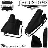 BLACK STITCH PERFORATED LEATHER GEAR HANDBRAKE +FRAME FOR BMW E81 E82 E87 E88