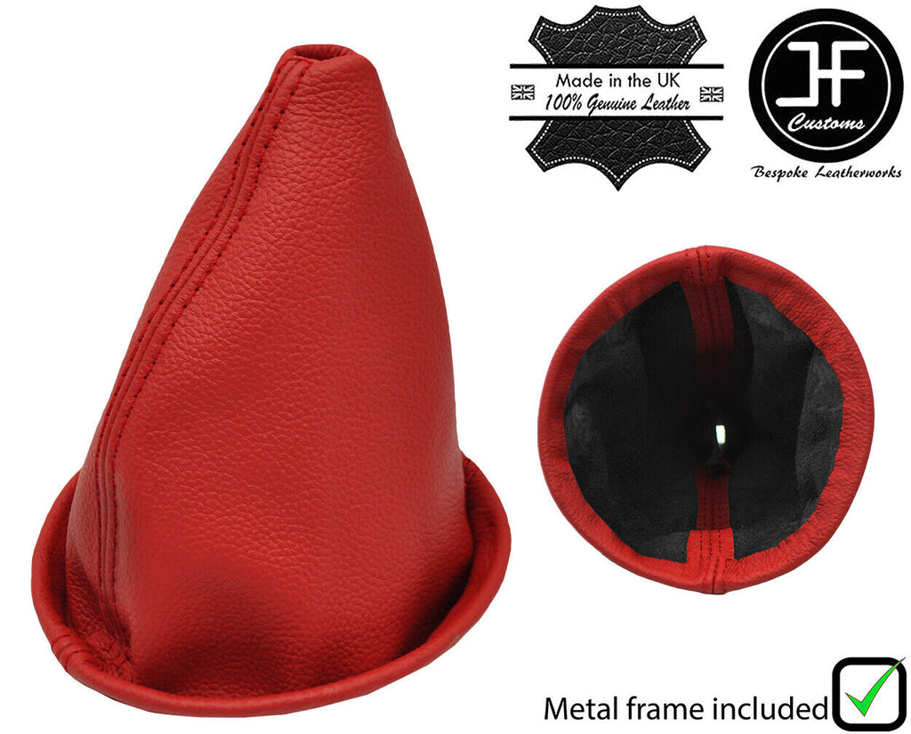 RED REAL LEATHER MANUAL GEAR GAITER+METAL FRAME FOR PORSCHE 911 G50 84-89