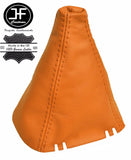ORANGE REAL LEATHER GEAR GAITER FITS SEAT LEON MK2 TOLEDO MK3 ALTEA XL 05-14