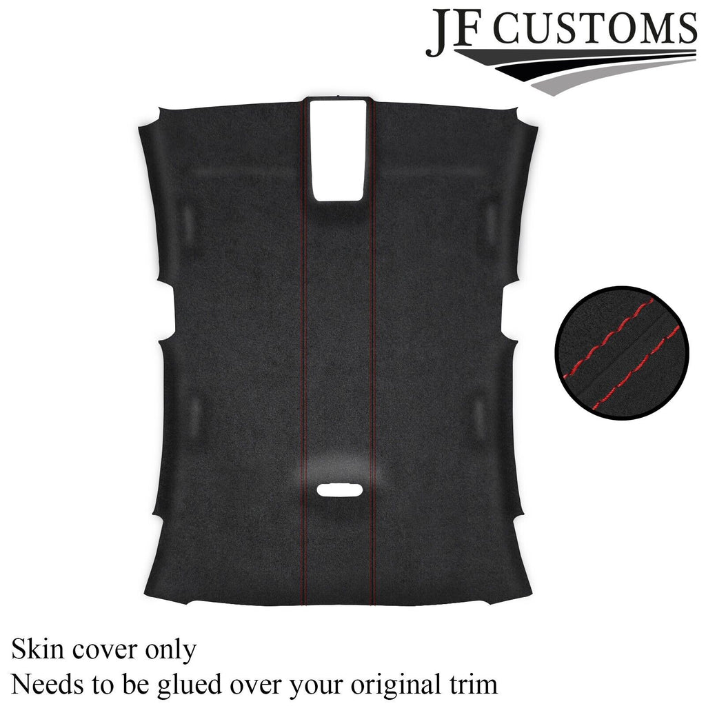 RED STITCH DARK GREY LUXE SUEDE HEADLINER COVER FITS AUDI A4 B8 08-12 SALOON