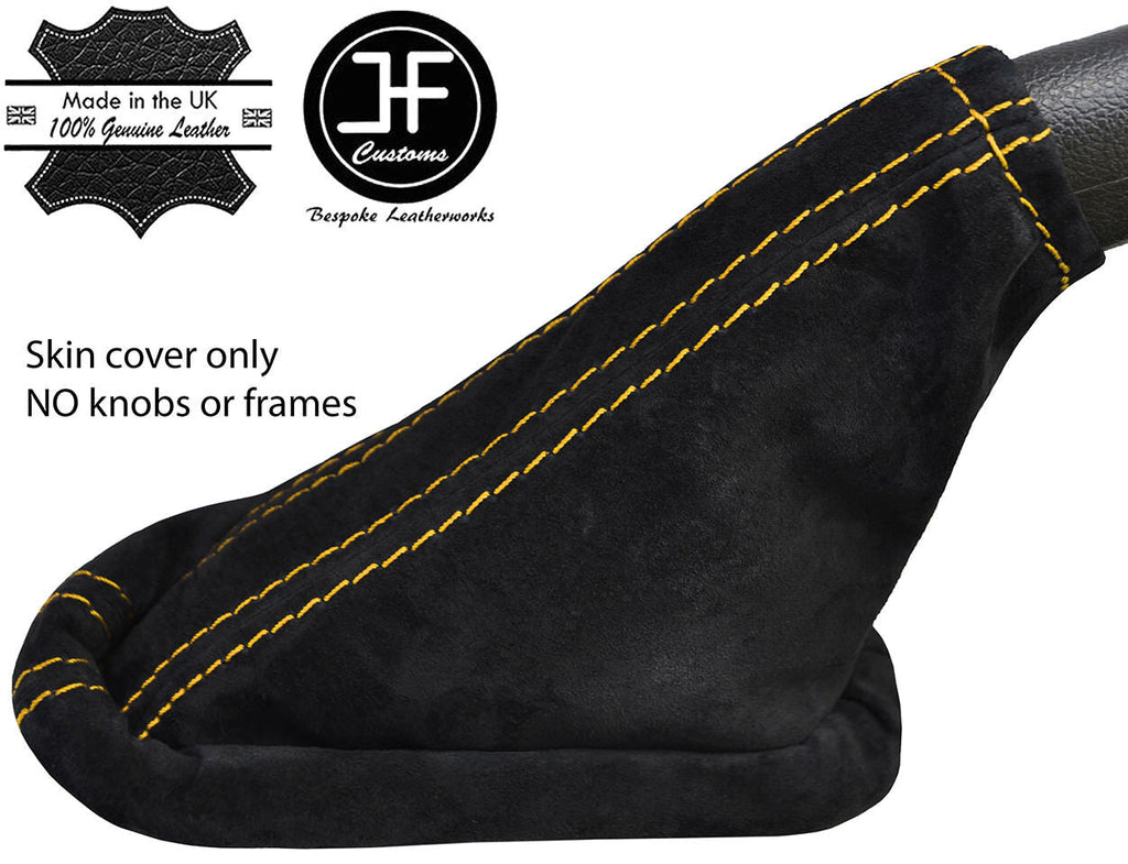 YELLOW STITCH REAL SUEDE HANDBRAKE GAITER FITS FORD TRANSIT CONNECT 2002-2009