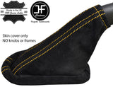 YELLOW STITCH REAL SUEDE HANDBRAKE GAITER FITS FORD TRANSIT CONNECT 2002-2009