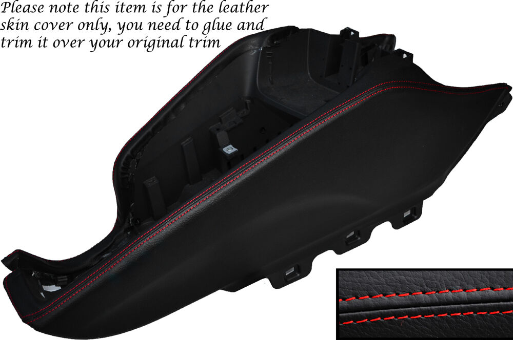 RED STITCHING CENTER CONSOLE LEATHER SKIN COVER FITS AUDI TT MK2 2006-2014
