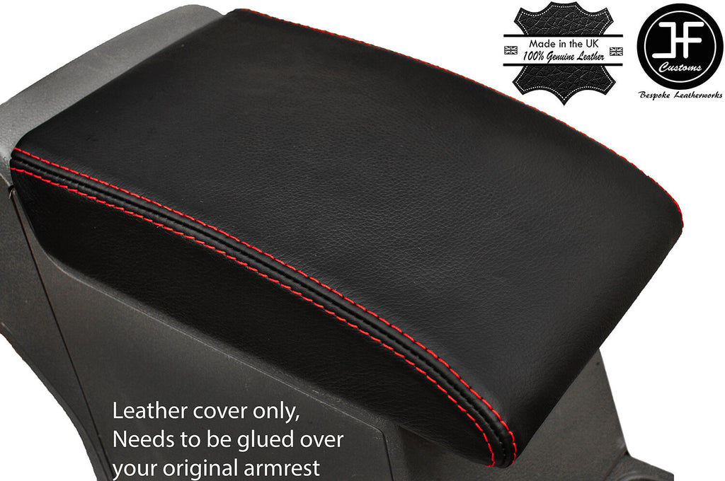 RED STITCHING ARMREST LID LEATHER COVER  FITS VW SHARAN SEAT ALHAMBRA 10-16