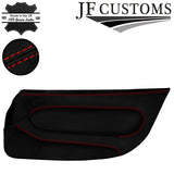 RED STITCH ITALIAN LEATHER 2X FULL FRONT DOOR COVERS FITS MAZDA RX7 FD3S 92-02