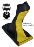 BLACK & YELLOW LEATHER MANUAL GEAR KNOB GAITER COVER FITS MERCEDES E CLASS W211