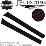 RED STITCH ITALIAN LEATHER 2X A PILLAR COVERS FOR DATSUN 510 1600 67-73