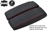 RED STITCH REAL LEATHER 2X ARMREST LID COVERS FITS AUDI A8 2003-2010 CUSTOM NEW