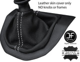 WHITE STITCH TOP GRAIN LEATHER MANUAL GEAR GAITER FITS VW T6 TRANSPORTER 16-19